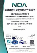 職業健康安全管理體系證書